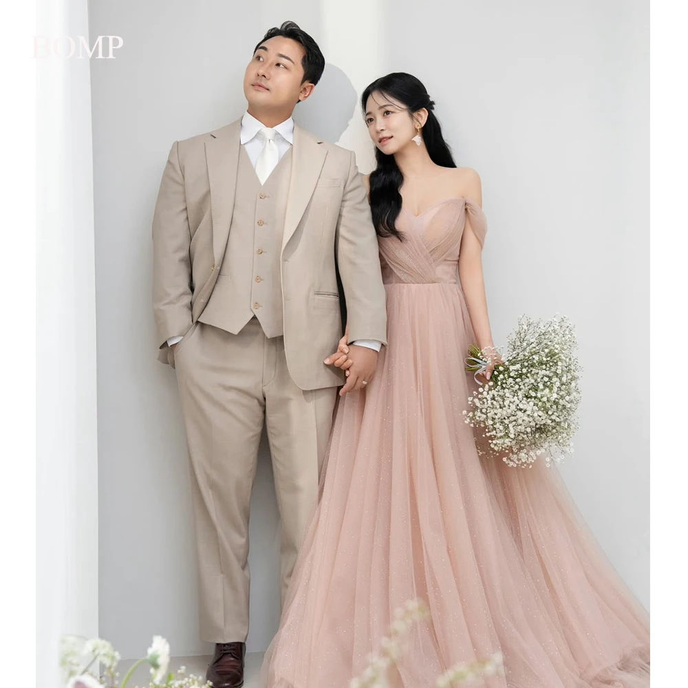 BOMP Elegant Dusty Pink Evening Dresses Korea Wedding Party Photo shoot Off Shoulder Glitter Prom Gowns Corset Back Customized
BOMP Elegant Dusty Pink Evening Dresses Korea Wedding Party Photo shoot Off Shoulder Glitter Prom Gowns Corset Back Customized