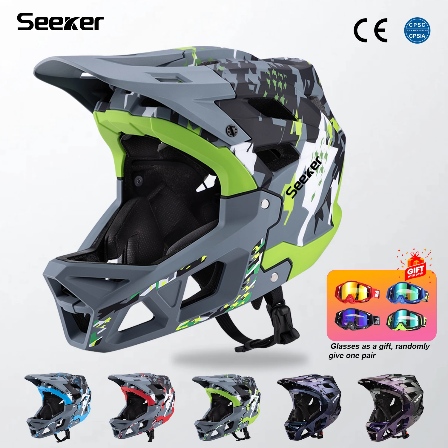 SEEKER mountain bike off-road helmet speed downhill outdoor full helmet integrated molded magnetic lock buckle full-cover helmet
SEEKER mountain bike off-road helmet speed downhill outdoor full helmet integrated molded magnetic lock buckle full-cover helmet