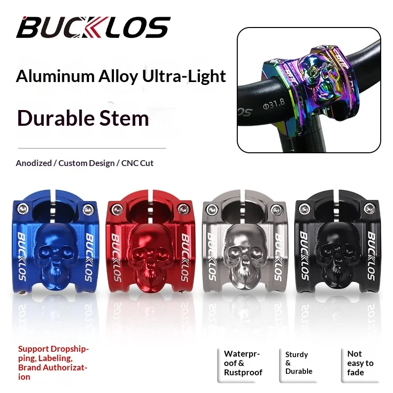 Bucklos Mountain Bike Stem Cnc Aluminum Alloy Skull Design 31.8mm High Strength Anodized Waterproof Rustproof For Downhill Bikes
Bucklos Mountain Bike Stem Cnc Aluminum Alloy Skull Design 31.8mm High Strength Anodized Waterproof Rustproof For Downhill Bikes