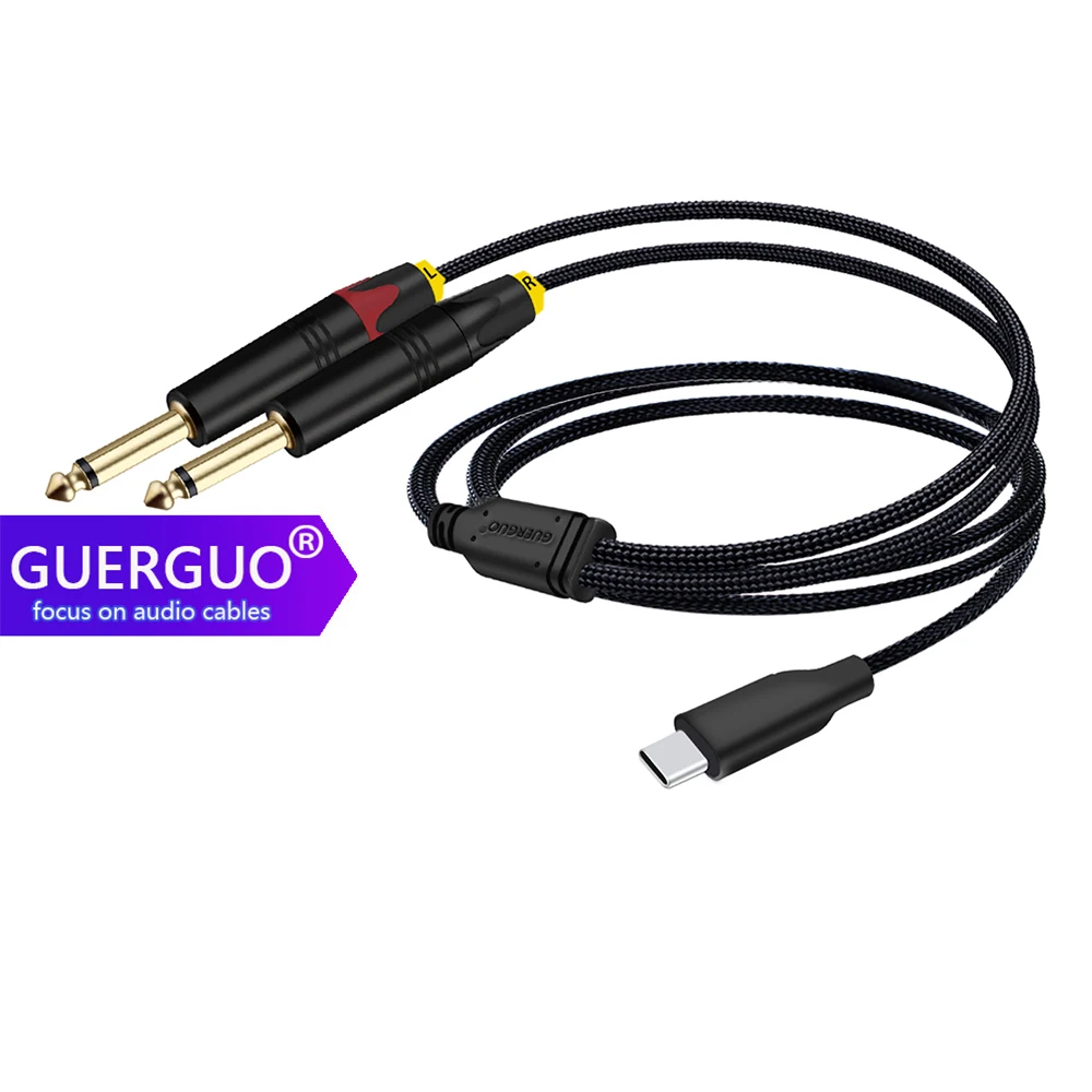 Dual 6.35/6.5mm to USB C Audio Cable,Type C to Dual 1/4 inch TS/TRS Jack Y Splitter Cord for Smartphone,Tablet,Amplifier,Speaker
Dual 6.35/6.5mm to USB C Audio Cable,Type C to Dual 1/4 inch TS/TRS Jack Y Splitter Cord for Smartphone,Tablet,Amplifier,Speaker