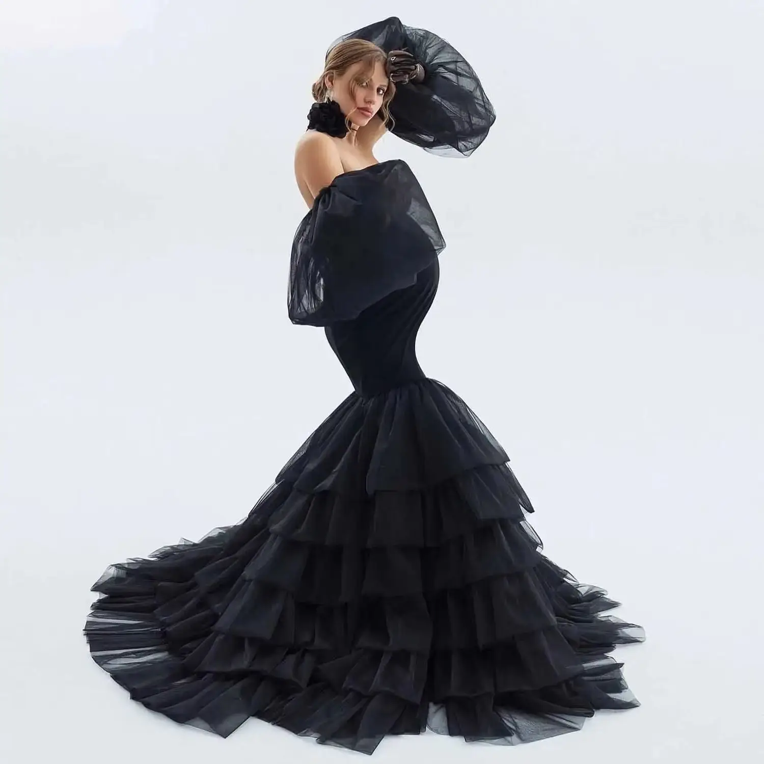 Элегантное платье для беременных, эластичное платье для фотосессии, платье для беременных, многослойное тюлевое платье русалки для фотосессии сзади, длинные платья для беременных
Элегантное платье для беременных, эластичное платье для фотосессии, платье для беременных, многослойное тюлевое платье русалки для фотосессии сзади, длинные платья для беременных