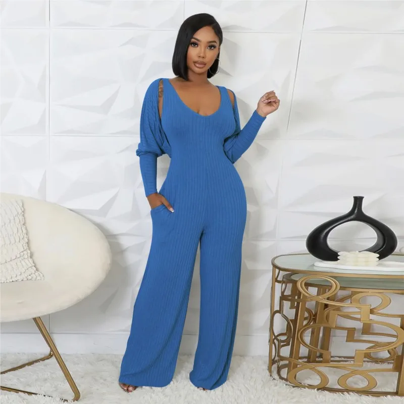 Women Solid Jumpsuits 2 Piece SetsFor Autumn Winter Long Sleeve Coat Streetwear Can Be Worn Alone Overalls Wide Leg Pants Set
Women Solid Jumpsuits 2 Piece SetsFor Autumn Winter Long Sleeve Coat Streetwear Can Be Worn Alone Overalls Wide Leg Pants Set