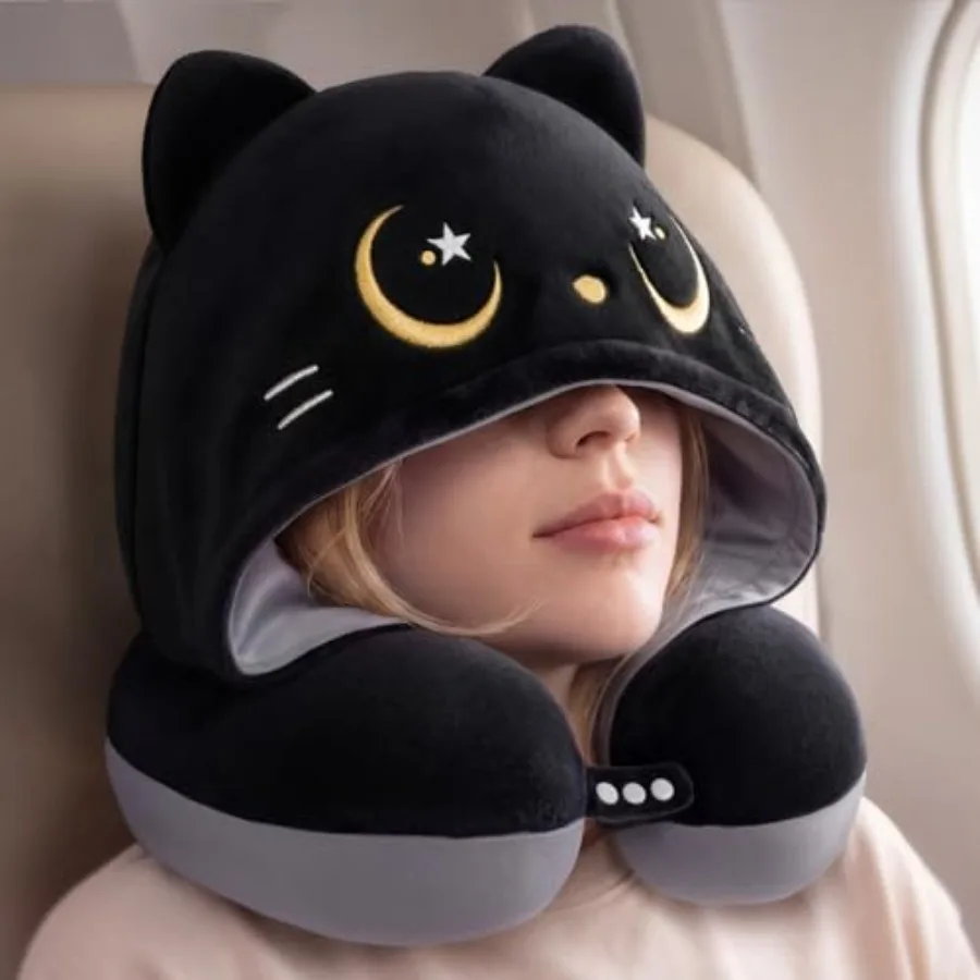 Travel Neck Pillow with Hood for Airplanes, Memory Foam, Breathable Ice Silk and Soft Velvet, Double-Sided, Removable to Clean,
Travel Neck Pillow with Hood for Airplanes, Memory Foam, Breathable Ice Silk and Soft Velvet, Double-Sided, Removable to Clean,