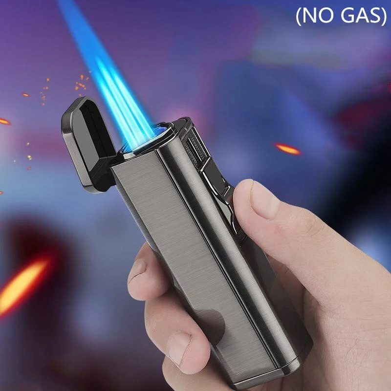 Cigar cutter three spray guns blue flame smoking accessories metal lighter windproof cigar butane lighter gas lighter(NO GAS)
Cigar cutter three spray guns blue flame smoking accessories metal lighter windproof cigar butane lighter gas lighter(NO GAS)
