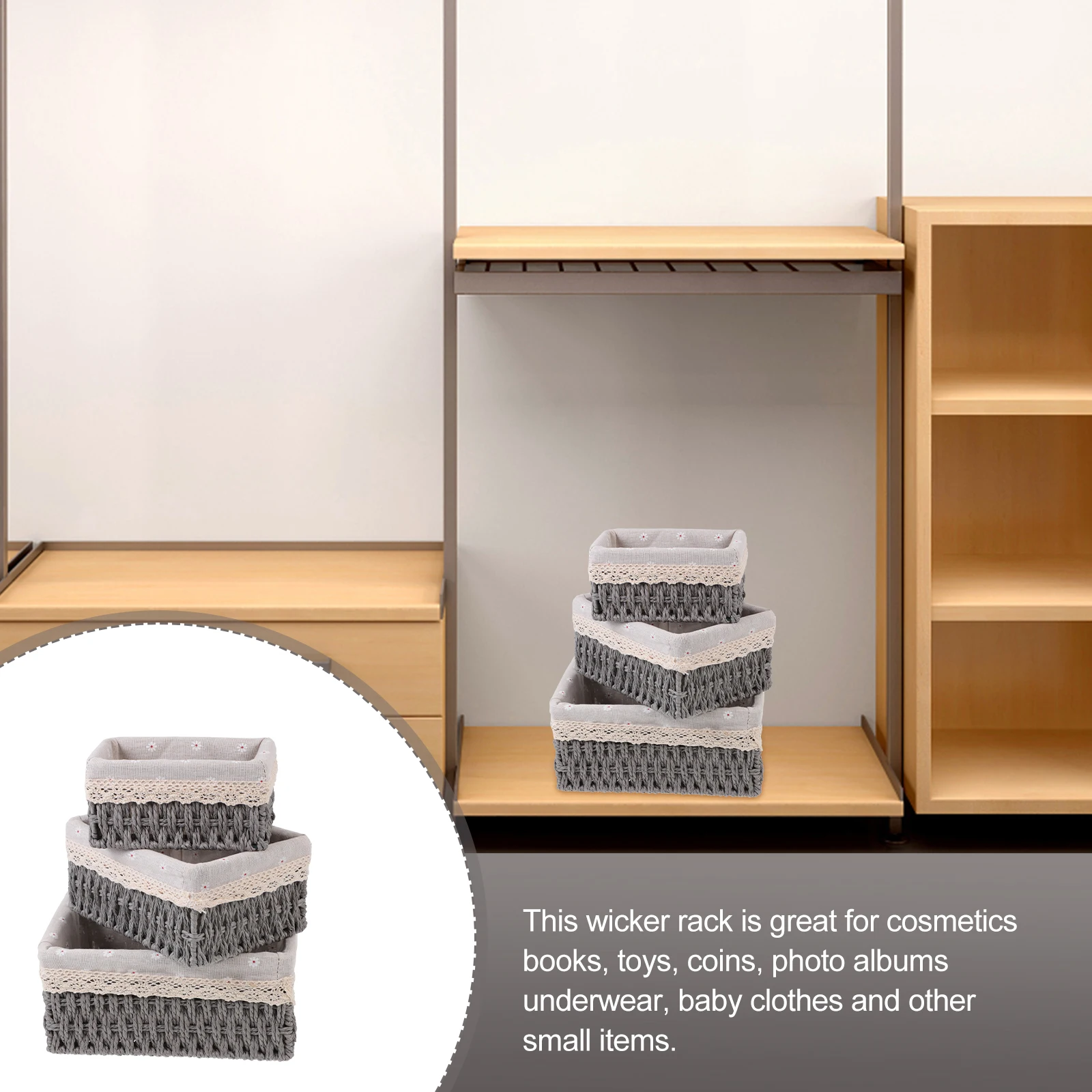 3pcs Rattan Woven Storage Baskets Multi-Purpose Household Organizing Bins For Cosmetics Daily Sundry Decorative Basket
3pcs Rattan Woven Storage Baskets Multi-Purpose Household Organizing Bins For Cosmetics Daily Sundry Decorative Basket