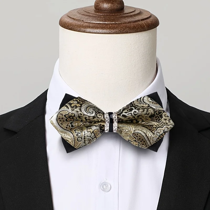 Men's Jacquard Satin Bow Tie with Rhinestone Decoration, No-Tie Bow Tie in Blue, Yellow, and Multicolor Paisley Pattern, Light Luxury Retro Style for Men's Weddings, Banquets, Formal Wear, and Parties
Men's Jacquard Satin Bow Tie with Rhinestone Decoration, No-Tie Bow Tie in Blue, Yellow, and Multicolor Paisley Pattern, Light Luxury Retro Style for Men's Weddings, Banquets, Formal Wear, and Parties