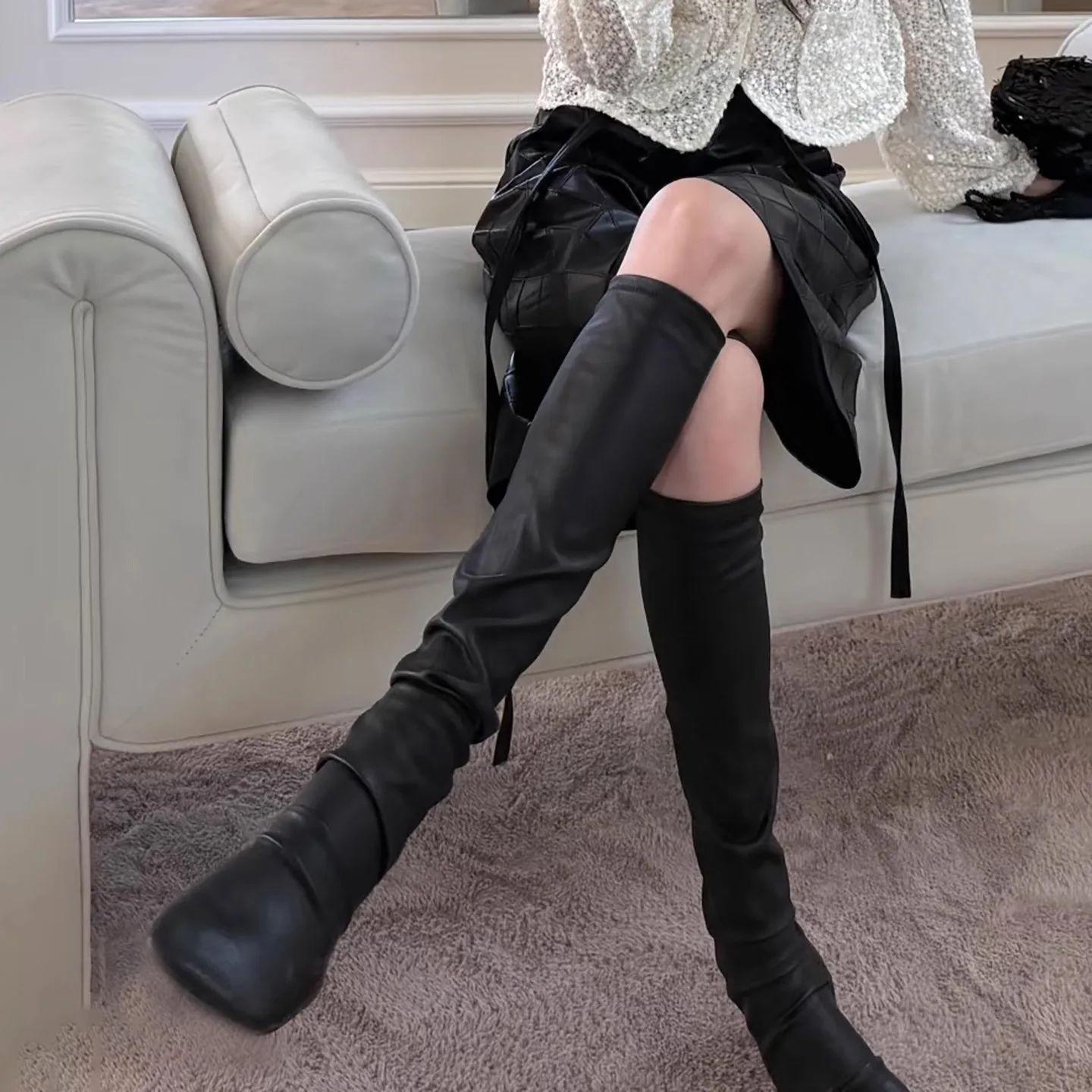 2025 New Design Fashionable Women's Slim Fit Boot Elastic Sleeve Square Head Thick Heel Long Boot Polyester Fiber Ultra Thin
2025 New Design Fashionable Women's Slim Fit Boot Elastic Sleeve Square Head Thick Heel Long Boot Polyester Fiber Ultra Thin
