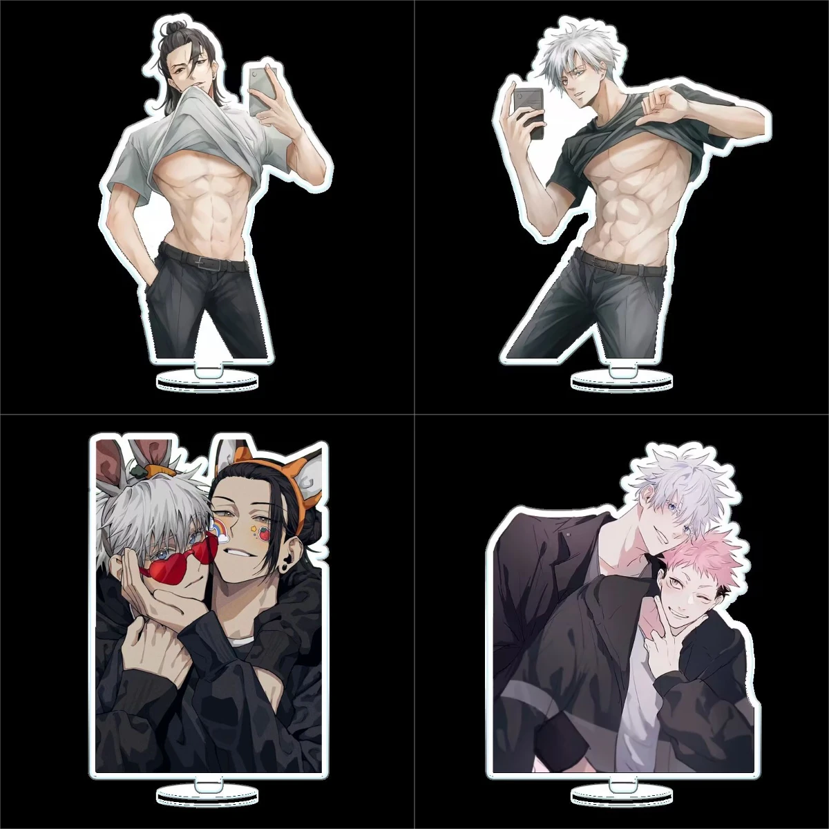 "Jujutsu Kaisen" stanza, "Gojo Satoru, Wanju Yuuji, Fukurou Keino Rose" anime 2D acrylic decorative piece Standing sign
"Jujutsu Kaisen" stanza, "Gojo Satoru, Wanju Yuuji, Fukurou Keino Rose" anime 2D acrylic decorative piece Standing sign