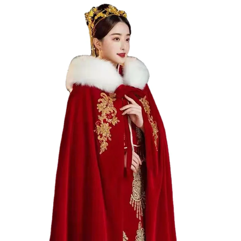 2024 Winter Warm Thick Cloak Women Chinese Traditional Embroidery Hooded Cape Cloak Female Cosplay Costume for Women T673
2024 Winter Warm Thick Cloak Women Chinese Traditional Embroidery Hooded Cape Cloak Female Cosplay Costume for Women T673
