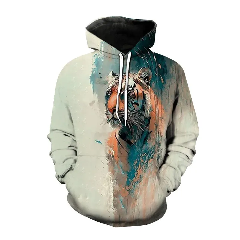 2023 new fashion men's tiger pattern sweatshirt 3D printing pocket loose sweatshirt long sleeve pullover hoodie men's clothing
2023 new fashion men's tiger pattern sweatshirt 3D printing pocket loose sweatshirt long sleeve pullover hoodie men's clothing
