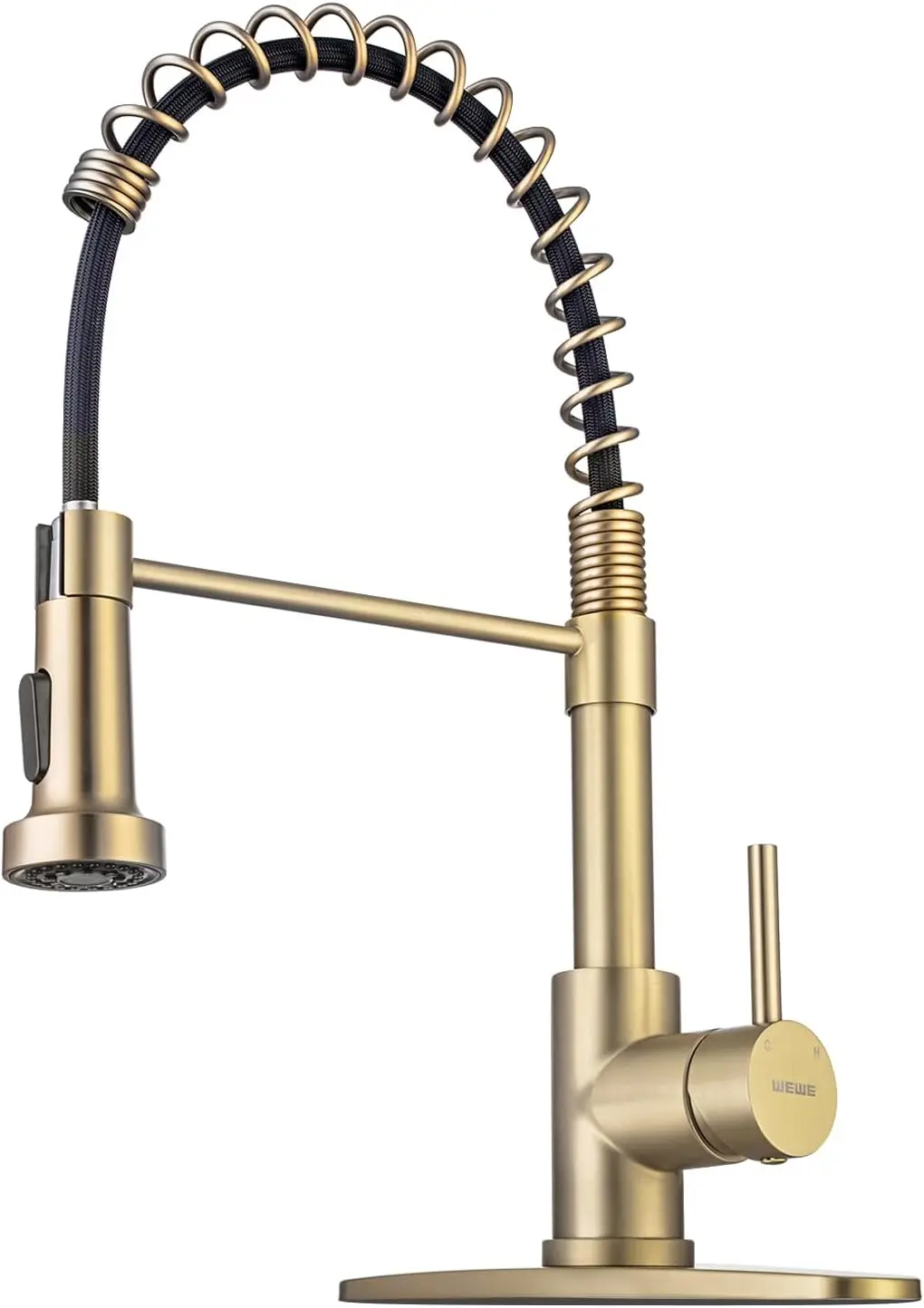 Brushed Gold Kitchen Faucet with Pull Down Sprayer, Single Handle Spring Faucet for Farmhouse Utility Bar Laundry Sinks
Brushed Gold Kitchen Faucet with Pull Down Sprayer, Single Handle Spring Faucet for Farmhouse Utility Bar Laundry Sinks