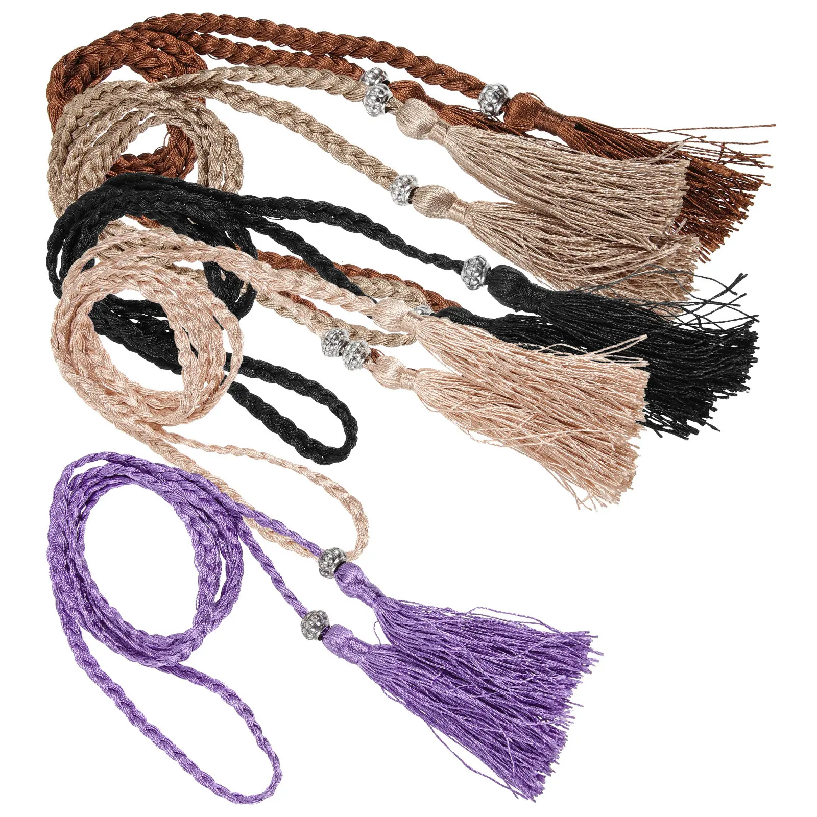 Набор из 5 плетеных поясных ремней с кисточками для женщин: для юбок, платьев, брюк – повседневный элегантный аксессуар, модная женская веревочная цепочка
Набор из 5 плетеных поясных ремней с кисточками для женщин: для юбок, платьев, брюк – повседневный элегантный аксессуар, модная женская веревочная цепочка