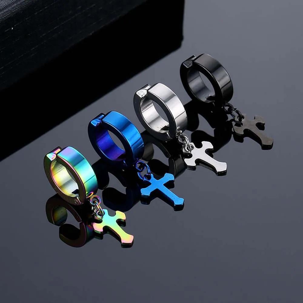 No Ear Hole Steel Cross Earrings Drop Earrings Stainless Steel Steel Ear Bone Clip Titanium Steel Jewelry Punk Men Earrings
No Ear Hole Steel Cross Earrings Drop Earrings Stainless Steel Steel Ear Bone Clip Titanium Steel Jewelry Punk Men Earrings
