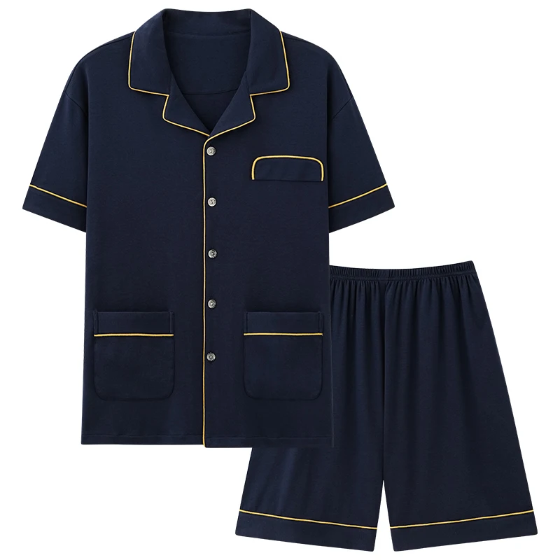 New Full Cotton Mens Summer Short Sleeve Shorts Pajamas Set Big Size L-4XL Sleepwear Leisure Suits Nightwear Men Pijamas Hombre
New Full Cotton Mens Summer Short Sleeve Shorts Pajamas Set Big Size L-4XL Sleepwear Leisure Suits Nightwear Men Pijamas Hombre