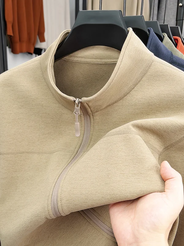 Thickened Orlon Sweatshirt Men's Casual Sportswear Hoodie Stand Collar Jacket Autumn Winter Pure Color Half High Men's Fashion
Thickened Orlon Sweatshirt Men's Casual Sportswear Hoodie Stand Collar Jacket Autumn Winter Pure Color Half High Men's Fashion