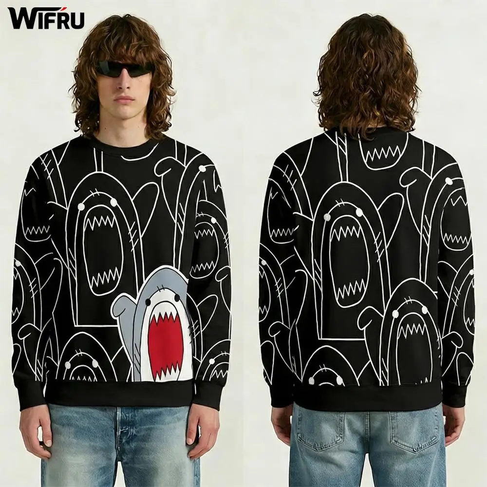 Cartoon Shark All-over Print Crew Neck Sweatshirt 2026 New Casual Long-sleeved Top Unisex Street Style Hip-hop Loose Pullover
Cartoon Shark All-over Print Crew Neck Sweatshirt 2026 New Casual Long-sleeved Top Unisex Street Style Hip-hop Loose Pullover