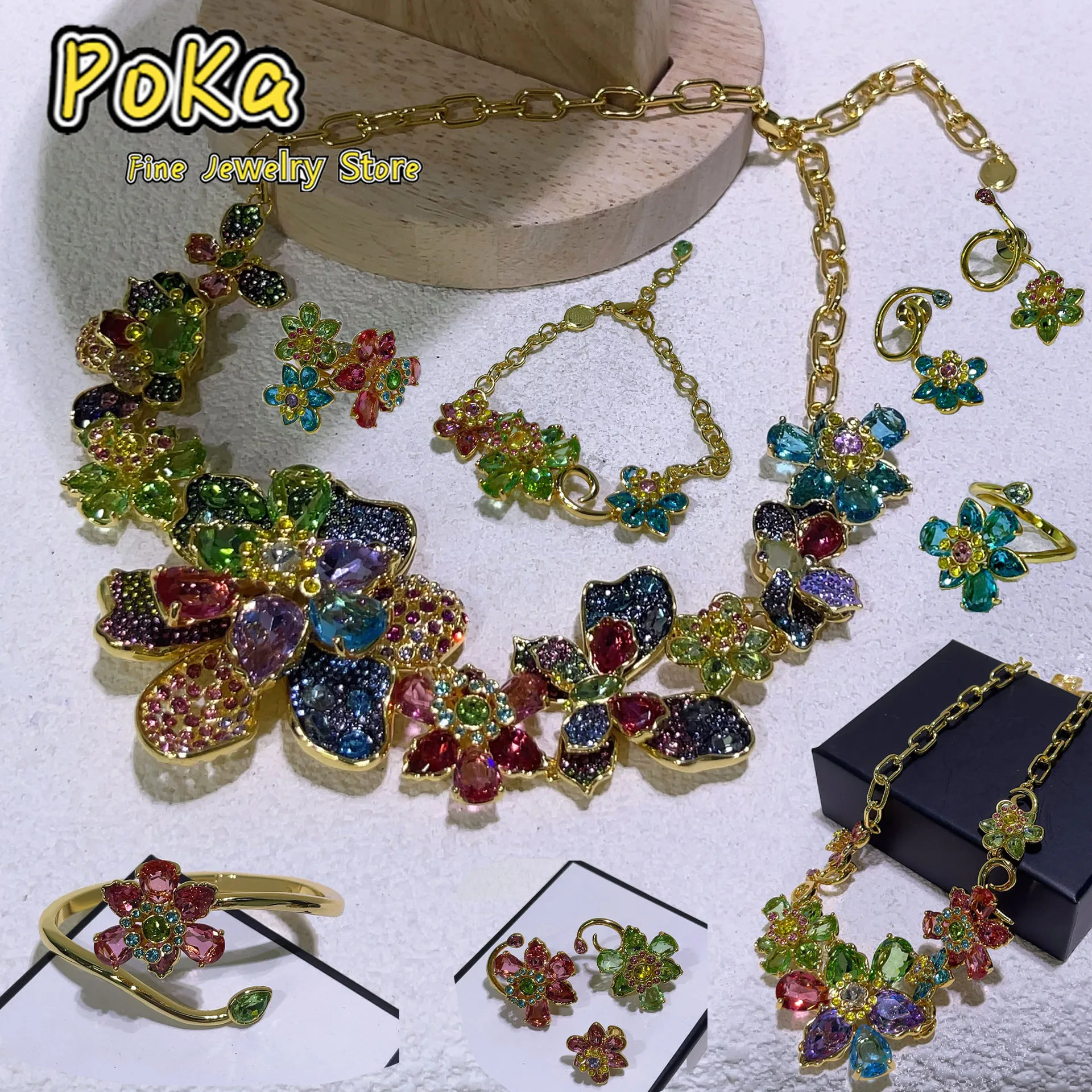High Quality Jewelry Big Flower 2025 New Jewelry Shaped Colored Necklace Earrings Ring Bracelet Sets Luxury Charm Gift for Women
High Quality Jewelry Big Flower 2025 New Jewelry Shaped Colored Necklace Earrings Ring Bracelet Sets Luxury Charm Gift for Women