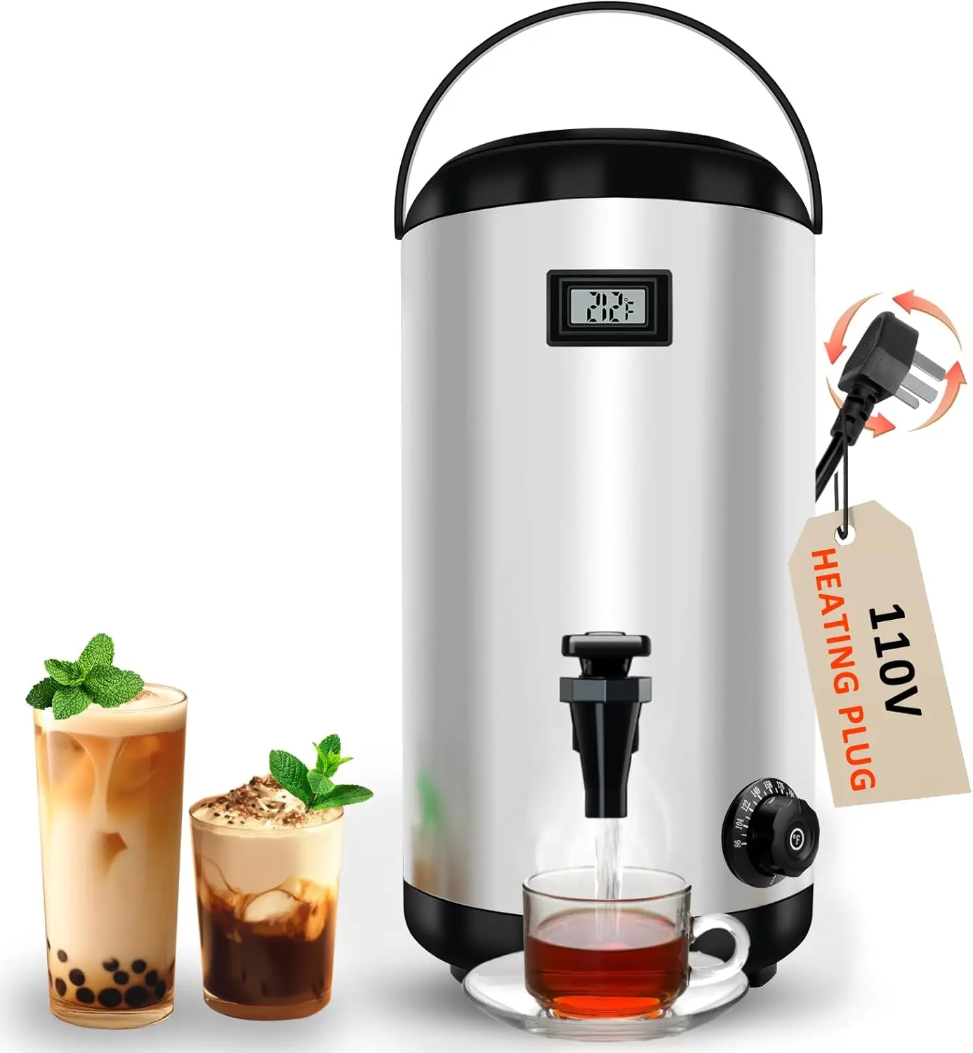 Heated Beverage Dispenser 12L/3.2Gal Hot Cold Water Urn Stainless Steel Drink Dispenser for Tea Coffee Juice
Heated Beverage Dispenser 12L/3.2Gal Hot Cold Water Urn Stainless Steel Drink Dispenser for Tea Coffee Juice