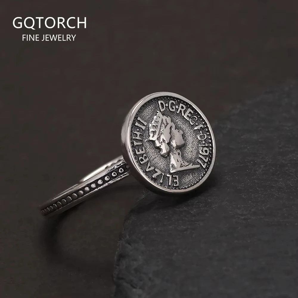 925 Sterling Silver Elizabeth Queen Coin Ring for Women Retro Thai Silver Color Delicate Fashion Jewelry
925 Sterling Silver Elizabeth Queen Coin Ring for Women Retro Thai Silver Color Delicate Fashion Jewelry