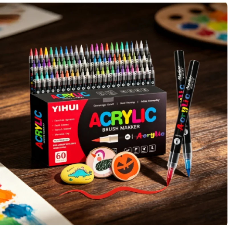 12-60 Colors Brush Acrylic Markers Rock Glass Wood DIY Craft Pens
12-60 Colors Brush Acrylic Markers Rock Glass Wood DIY Craft Pens