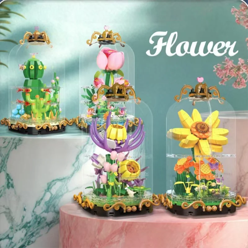 Four plants in the same series potted gifts for girls, building block toys, decorative ornaments
Four plants in the same series potted gifts for girls, building block toys, decorative ornaments