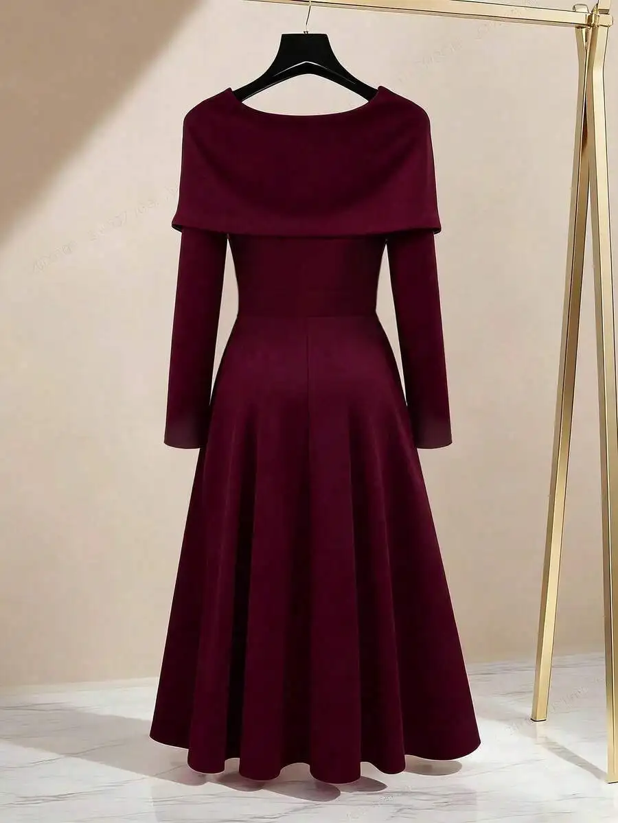 Burgundy Long Sleeve Knitted Dress With Floral Rhinestone Decor Elegant Everyday Commute Party Holiday Business
Burgundy Long Sleeve Knitted Dress With Floral Rhinestone Decor Elegant Everyday Commute Party Holiday Business