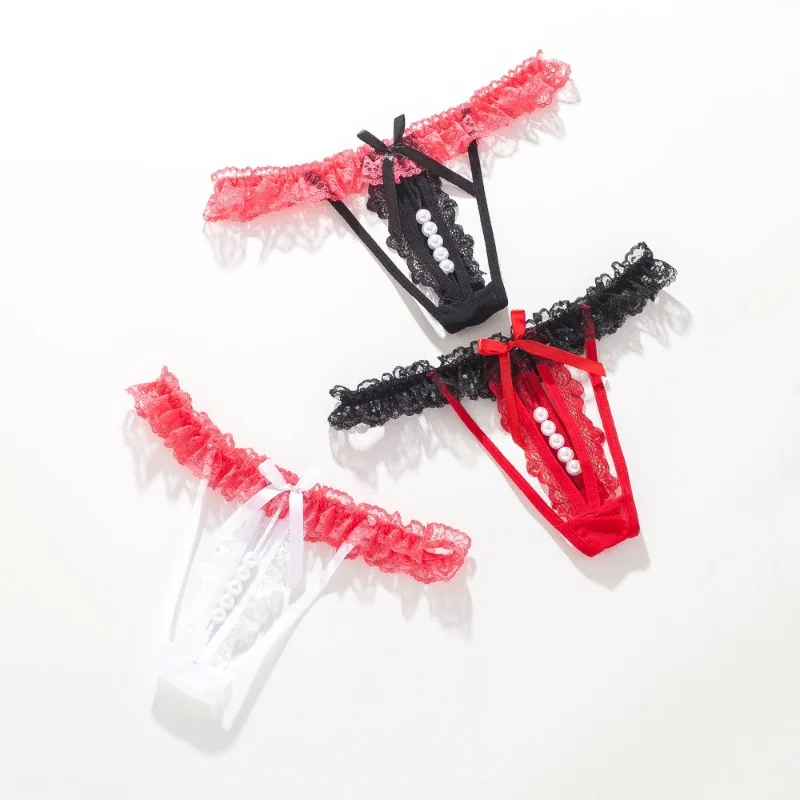 Transparent Lace Pearl Decoration Ball Panties Women's Sweet Sexy Erotic Underwear Super Elasticity Hollow-out Thin-belt Briefs
Transparent Lace Pearl Decoration Ball Panties Women's Sweet Sexy Erotic Underwear Super Elasticity Hollow-out Thin-belt Briefs