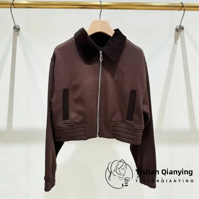 Brown Leather Jaet Women's Zipper Collar ort Coat Autumn Winter Faion Retro Sle Waist-Cinching Regular Sve
Brown Leather Jaet Women's Zipper Collar ort Coat Autumn Winter Faion Retro Sle Waist-Cinching Regular Sve