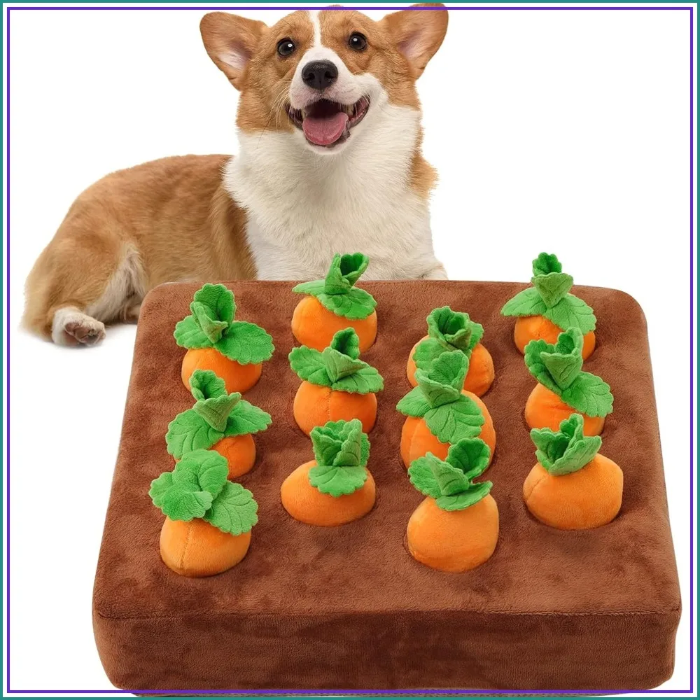 Interactive Dog Toys: Carrot Snuffle Mat & Plush Puzzle 2-in-1, Non-Slip Nosework Game for Stress Relief, 12 Carrots
Interactive Dog Toys: Carrot Snuffle Mat & Plush Puzzle 2-in-1, Non-Slip Nosework Game for Stress Relief, 12 Carrots