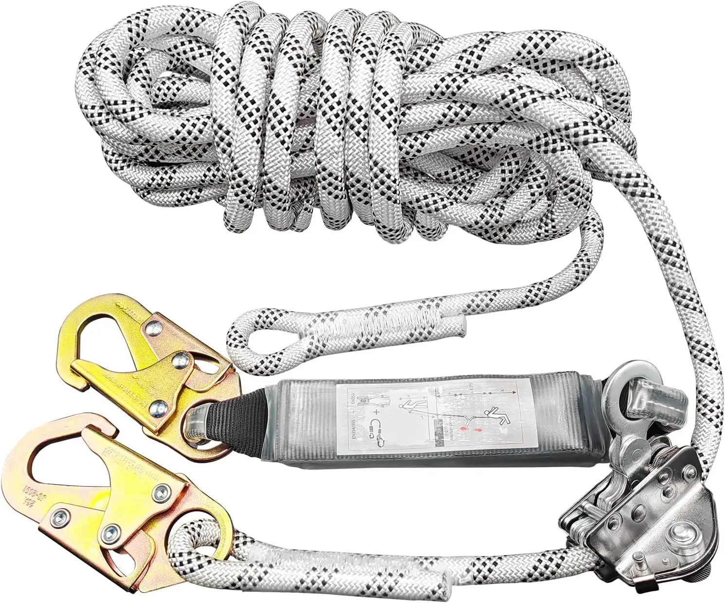 Rope Harness Safety Lanyard, 32 'Vertical Roof Rope with Grab, Fall Resistant Lanyard Climbing Line Kit
Rope Harness Safety Lanyard, 32 'Vertical Roof Rope with Grab, Fall Resistant Lanyard Climbing Line Kit