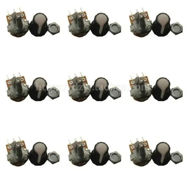 WTH148 Potentiometer kit(with cap) 9 Values * 1PCS=9PCS 15MM 3PIN B1K 2K 5K 10K 20K 50K 100K 500K 1M Assorted Pack Set
WTH148 Potentiometer kit(with cap) 9 Values * 1PCS=9PCS 15MM 3PIN B1K 2K 5K 10K 20K 50K 100K 500K 1M Assorted Pack Set