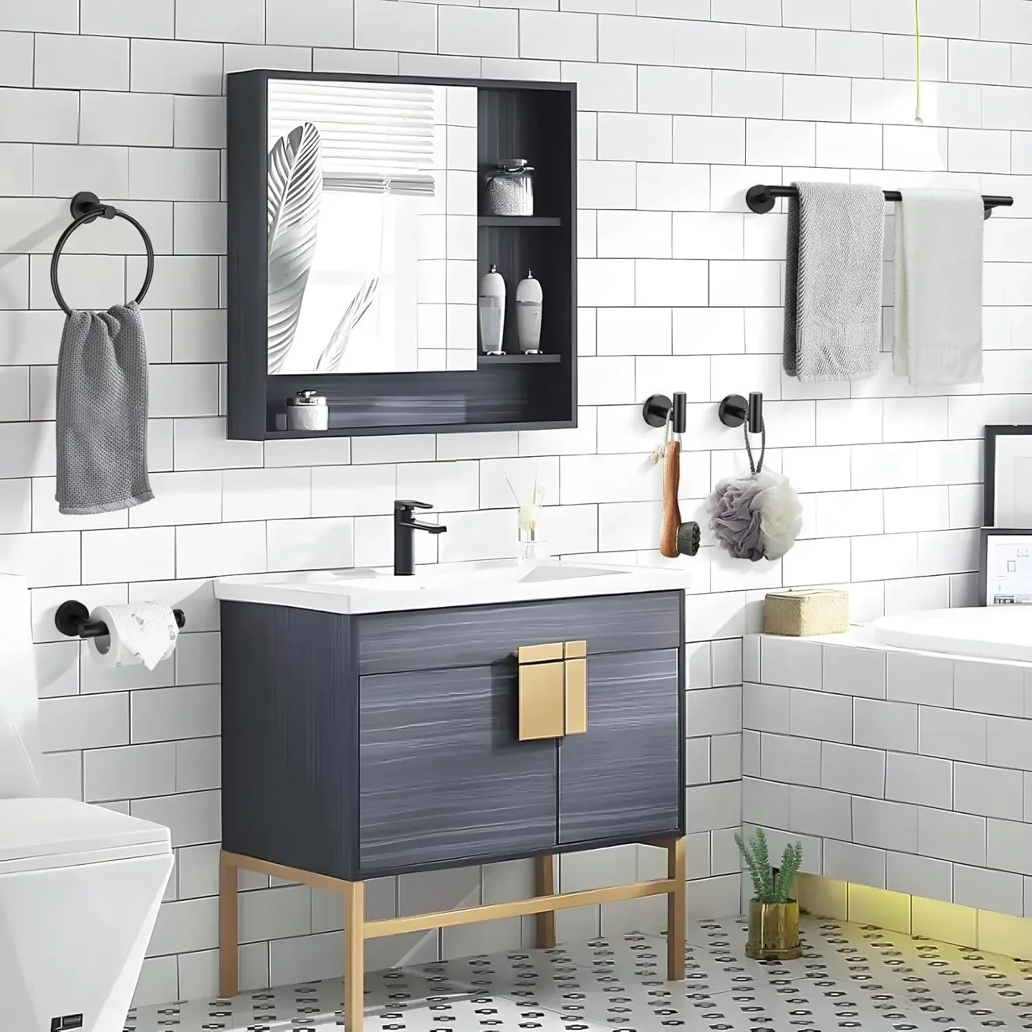 Bathroom Hardware Set Toilet Paper Roll Holder Set Stainless Steel Bathroom Accessories Set Wall Mounted Towel Bar Towel Ring
Bathroom Hardware Set Toilet Paper Roll Holder Set Stainless Steel Bathroom Accessories Set Wall Mounted Towel Bar Towel Ring