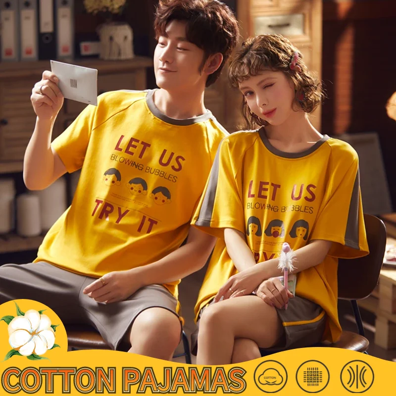 Summer New 100% Cotton Cartoon Print Couple Pajama Sets Pyjamas Kawaii Sleep Lounge Short Red Sleepwear Suits Pajamas for Lovers
Summer New 100% Cotton Cartoon Print Couple Pajama Sets Pyjamas Kawaii Sleep Lounge Short Red Sleepwear Suits Pajamas for Lovers