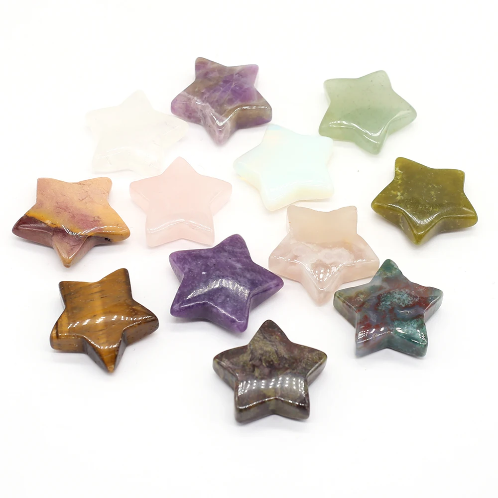 Star Shaped Statue Natural Crystal Stone Colorfull Mascot Meditation Healing Reiki Gemstone Gift Collection Home Decoration 30MM
Star Shaped Statue Natural Crystal Stone Colorfull Mascot Meditation Healing Reiki Gemstone Gift Collection Home Decoration 30MM