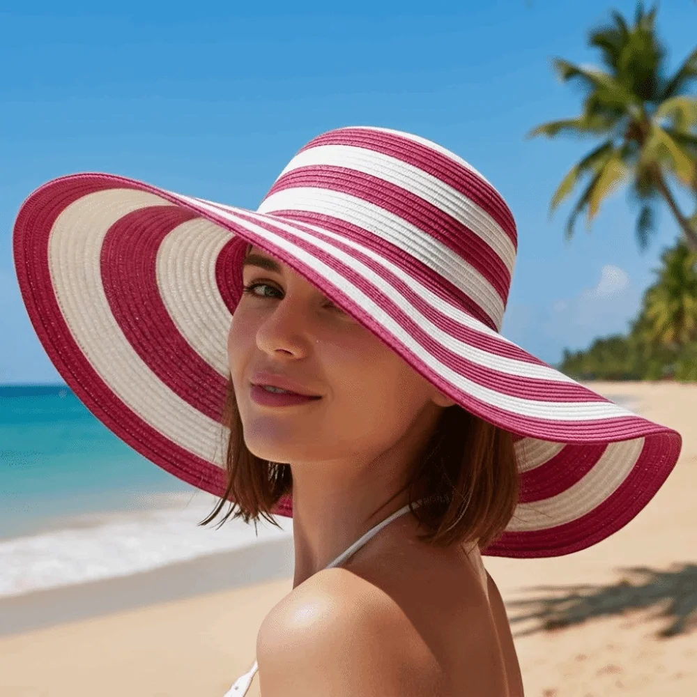 Fashion Stripe Straw Hat Wide Brim Foldable Sun Shade Hat Sun Protection Travel Cap Beach
Fashion Stripe Straw Hat Wide Brim Foldable Sun Shade Hat Sun Protection Travel Cap Beach