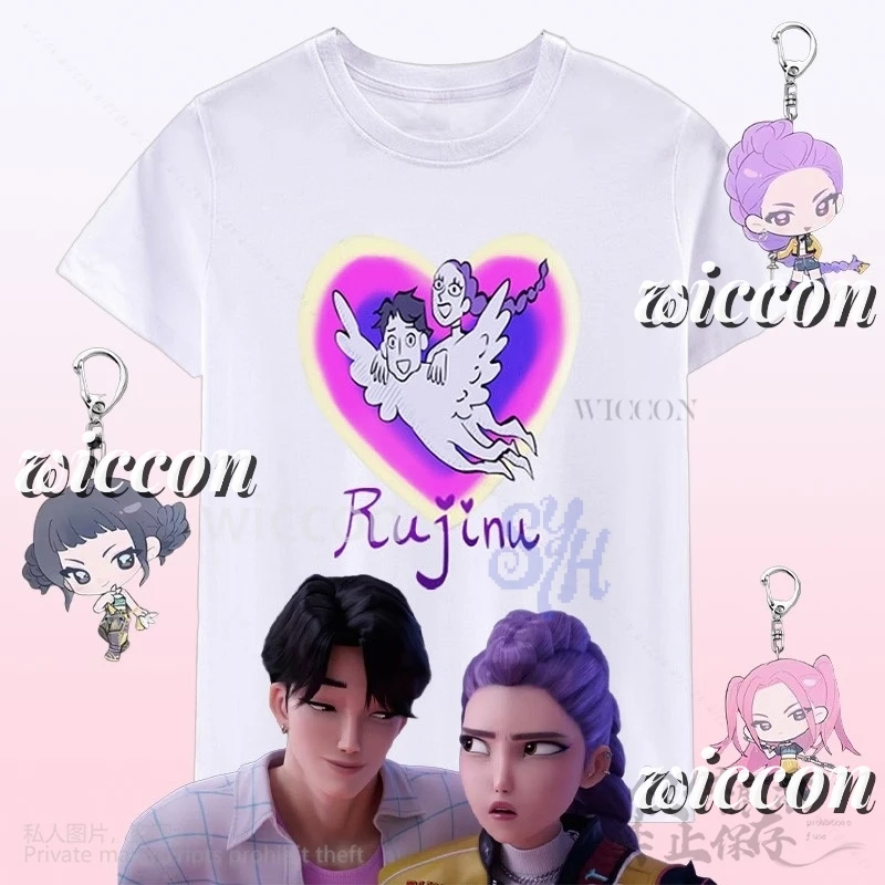 Anime Movie Kpop Demon Cosplay RUJINU Couple Fans T-shirt Jinu Rumi Heart Love Uniform Kawaii Cute Lovely Halloween Gifts Cos
Anime Movie Kpop Demon Cosplay RUJINU Couple Fans T-shirt Jinu Rumi Heart Love Uniform Kawaii Cute Lovely Halloween Gifts Cos