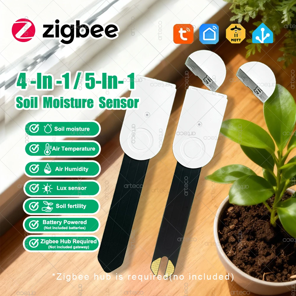 Zigbee 3,0 умный тестер почвы, яркость, температура, датчик влажности для садовых растений, домашний помощник Tuya Zigbee2MQTT
Zigbee 3,0 умный тестер почвы, яркость, температура, датчик влажности для садовых растений, домашний помощник Tuya Zigbee2MQTT