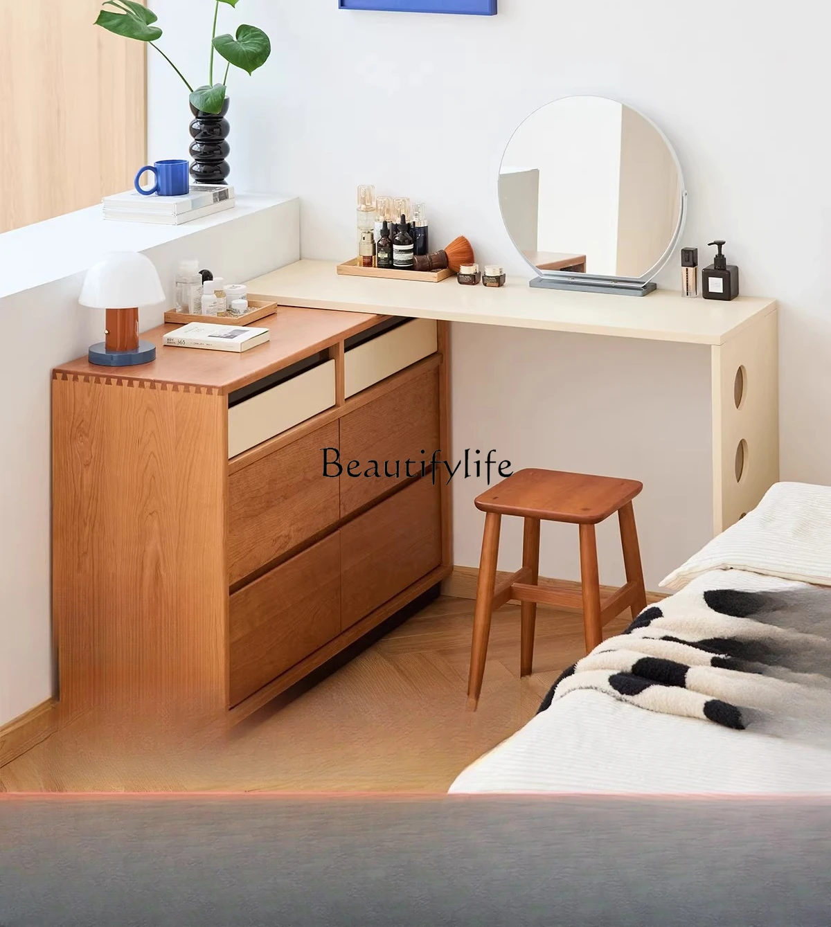 Solid wood dresser, makeup table, bedside bucket cabinet, integrated bedroom storage locker
Solid wood dresser, makeup table, bedside bucket cabinet, integrated bedroom storage locker