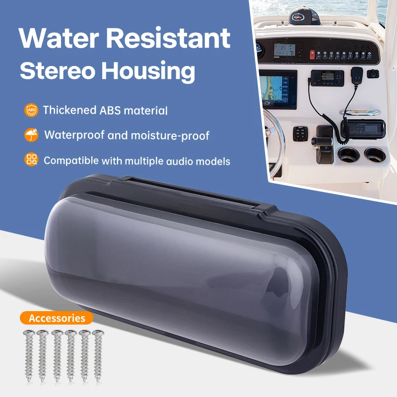 Universal Marine Waterproof Stereo Cover Boat Radio Housing Flip-Up ABS Faceplate Protector for Most Head Units
Universal Marine Waterproof Stereo Cover Boat Radio Housing Flip-Up ABS Faceplate Protector for Most Head Units