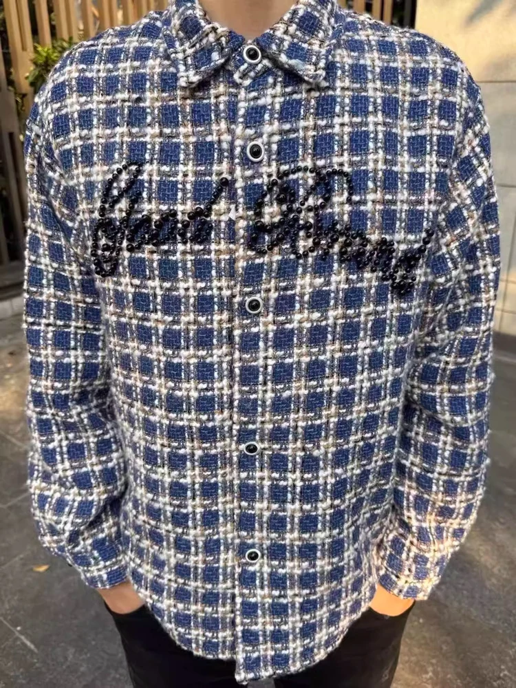 Goodbrand Blue Plaid Luxury Faion Sensation Slogan Small Fraance Sle irt Men Women Casual Cotton Long Sve
Goodbrand Blue Plaid Luxury Faion Sensation Slogan Small Fraance Sle irt Men Women Casual Cotton Long Sve