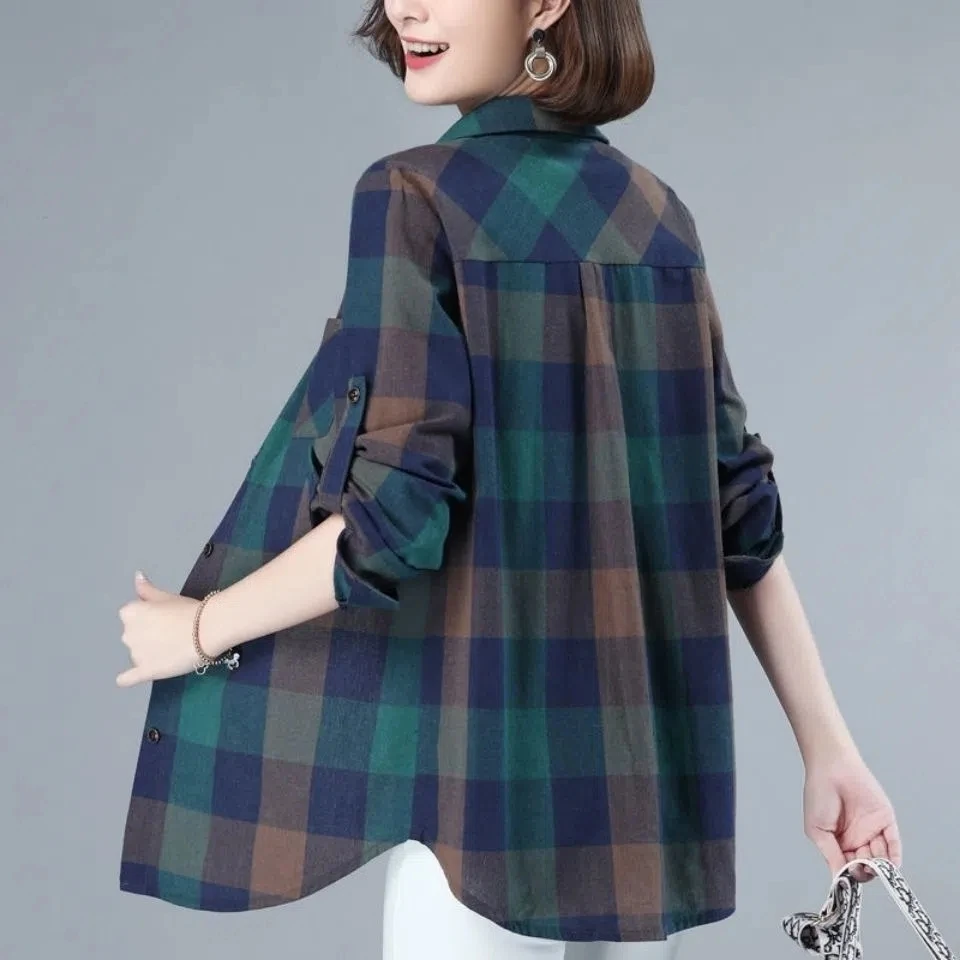 Middle Aged Mother Lattice Blouse Women's Long Sleeve 2023 Spring Autumn Korean Large Size Plaid Coat Loose Thin Cardigan Shirt
Middle Aged Mother Lattice Blouse Women's Long Sleeve 2023 Spring Autumn Korean Large Size Plaid Coat Loose Thin Cardigan Shirt