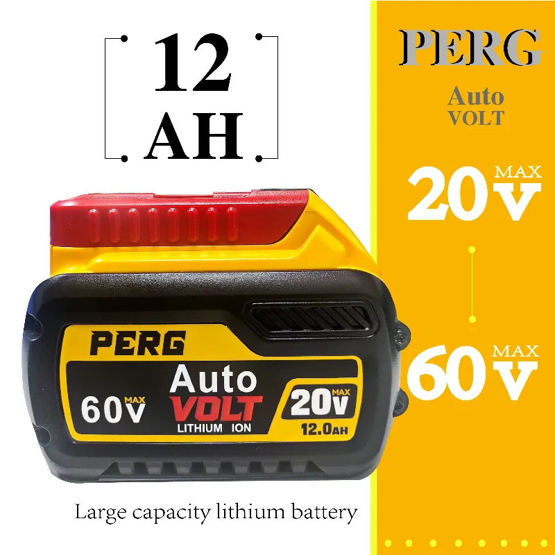 Аккумулятор PERG 20V/60V FLEXVOLT 12.0Ah, замена для DEWALT DCB612 DCB606 DCB206 DCB205 DCB609, литий-ионный аккумулятор для электроинструментов
Аккумулятор PERG 20V/60V FLEXVOLT 12.0Ah, замена для DEWALT DCB612 DCB606 DCB206 DCB205 DCB609, литий-ионный аккумулятор для электроинструментов