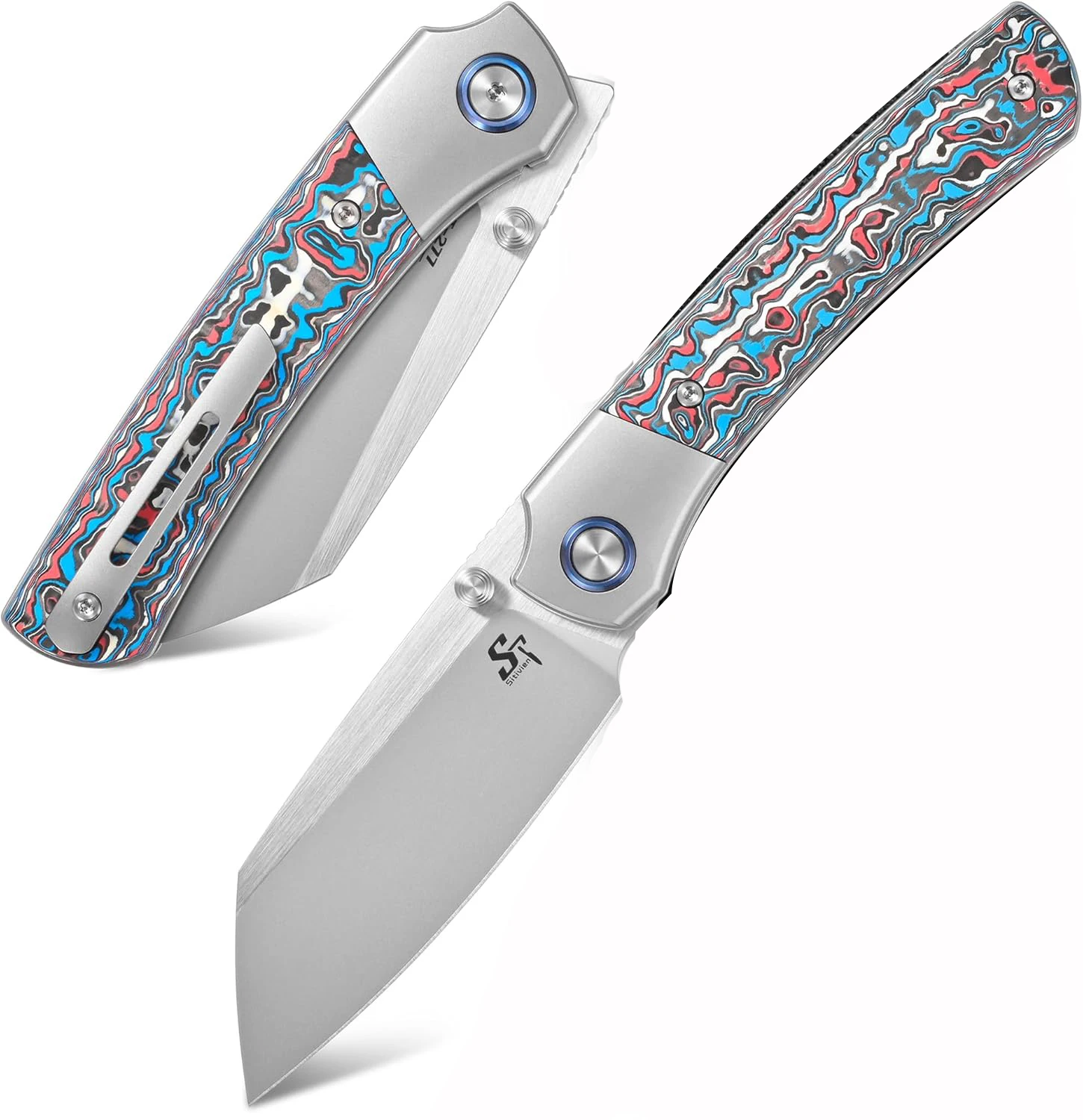 Sitivien ST277 Folding Knife S90V/Damascus Steel Blade Titanium&Carbon Fiber/G10 Handle Knife for collect Outdoor Hiking
Sitivien ST277 Folding Knife S90V/Damascus Steel Blade Titanium&Carbon Fiber/G10 Handle Knife for collect Outdoor Hiking