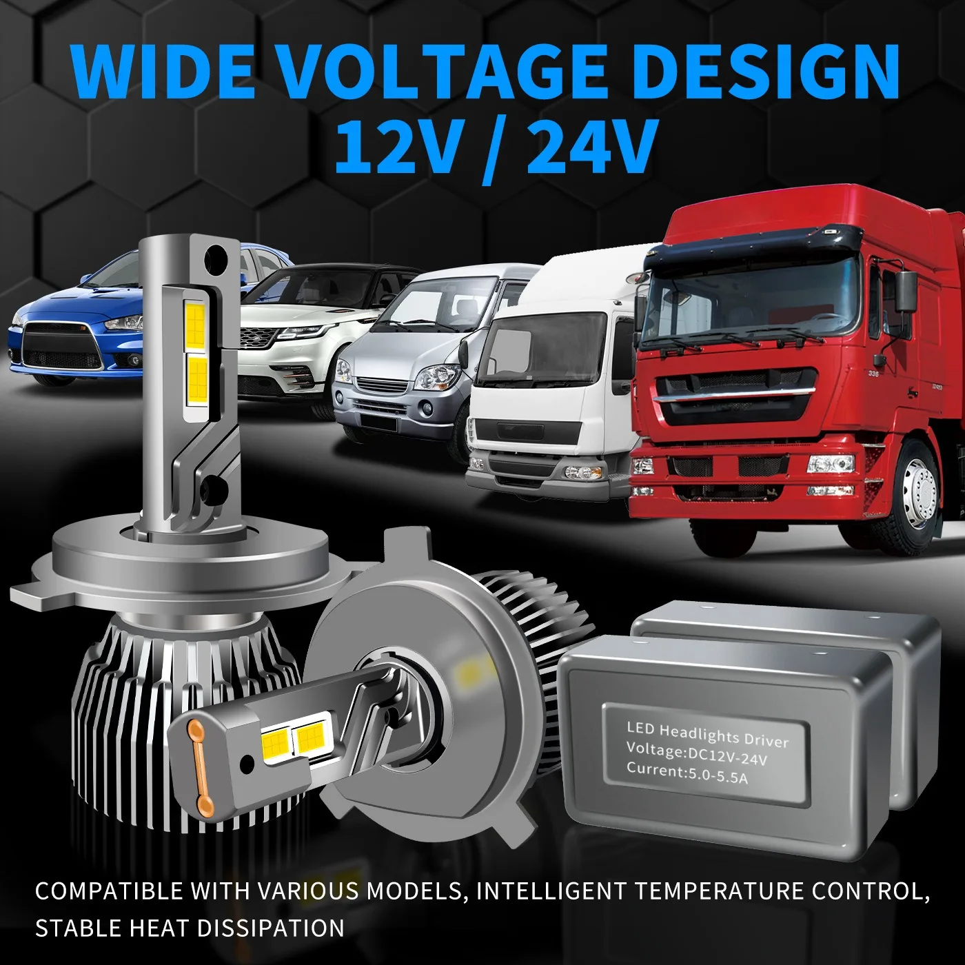 H27 H10 2504 5202 LED Headlight Bulbs 12V 24V 65W 4300K Easy Installation
H27 H10 2504 5202 LED Headlight Bulbs 12V 24V 65W 4300K Easy Installation