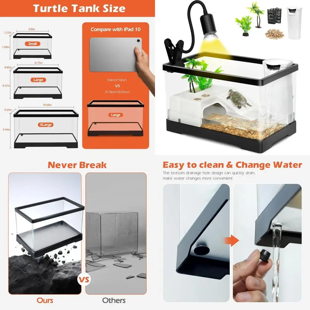 Indoor Starter Aquarium Kit for Baby Tortoises, Fish, and Amphibians with Basking Platform, Filter, Plants, and Lamp
Indoor Starter Aquarium Kit for Baby Tortoises, Fish, and Amphibians with Basking Platform, Filter, Plants, and Lamp