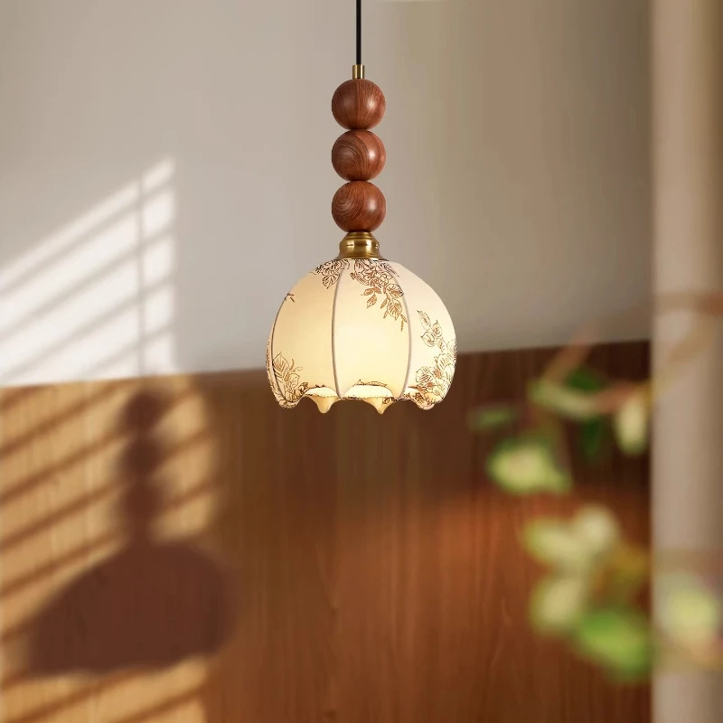 French Vintage Fabric Pendant Light Medieval Walnut Color Chandelier Retro Bedroom Bedside Dining Room Restaurant Hanging Lamps
French Vintage Fabric Pendant Light Medieval Walnut Color Chandelier Retro Bedroom Bedside Dining Room Restaurant Hanging Lamps