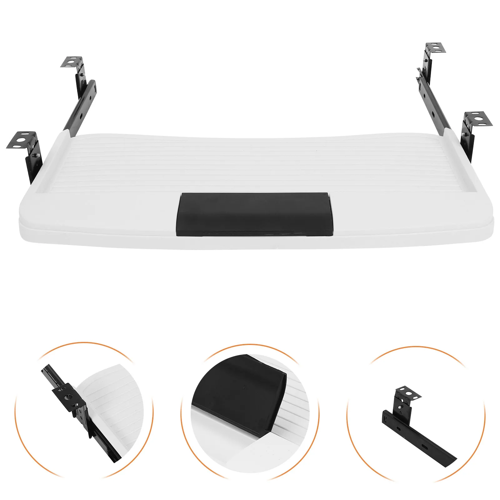 1Set Under Desk Keyboard Tray Sturdy Slide Out Drawer Storage Plate Office Computer Keyboard Mount System Typing Platform
1Set Under Desk Keyboard Tray Sturdy Slide Out Drawer Storage Plate Office Computer Keyboard Mount System Typing Platform