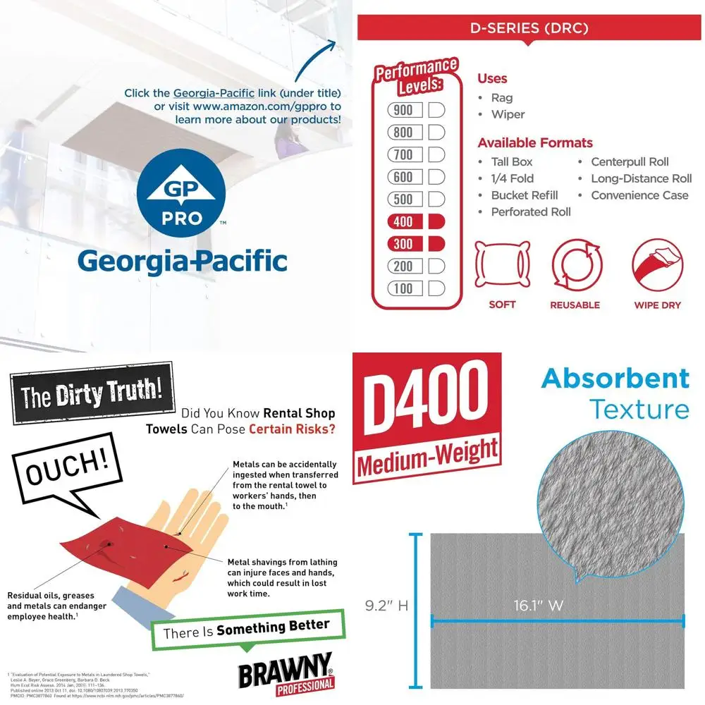 Disposable D400 Professional Cleaning Towel, Tall Pack, White, 1 Pack (20070/03)
Disposable D400 Professional Cleaning Towel, Tall Pack, White, 1 Pack (20070/03)