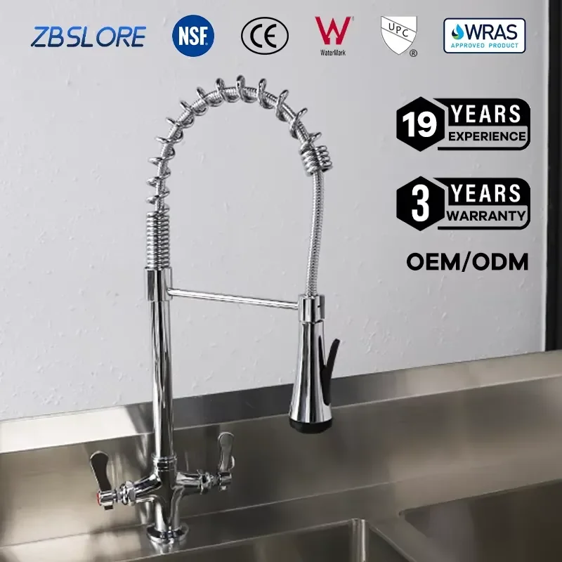 Dual Handle Brass Pull Down Kitchen Faucet for Standard Sink with Flexible Spray Head and Easy Installation
Dual Handle Brass Pull Down Kitchen Faucet for Standard Sink with Flexible Spray Head and Easy Installation