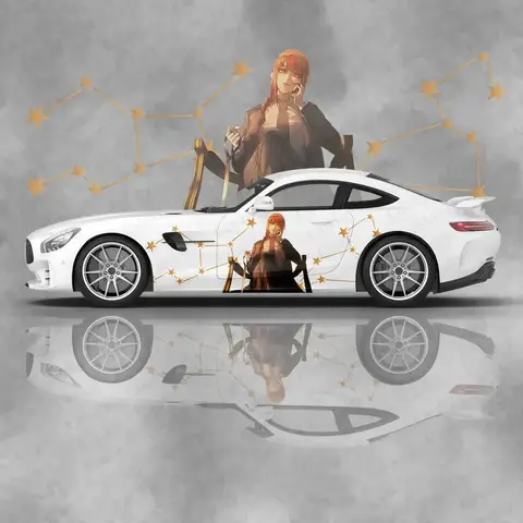 Custom Anime Makima (Chainsaw Man) Car Accessories Body Vinyl Stickers Auto Side Film Decal Body Sticker SUV Decoration Pattern